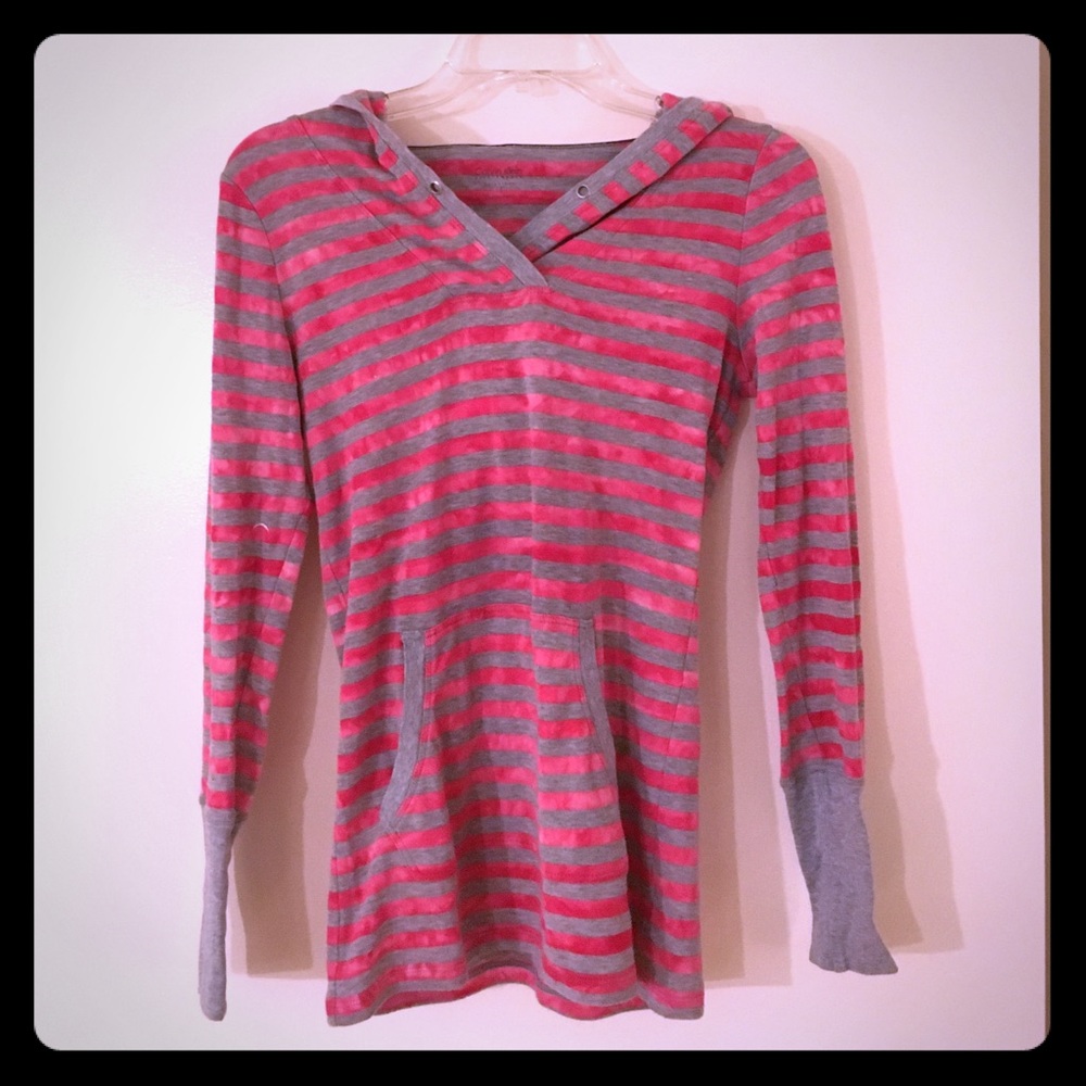 Pink striped hoodie